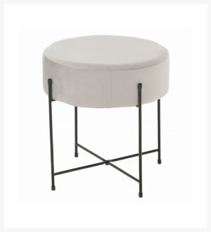 Taburet Marime catifea Velvet gri/ negru
