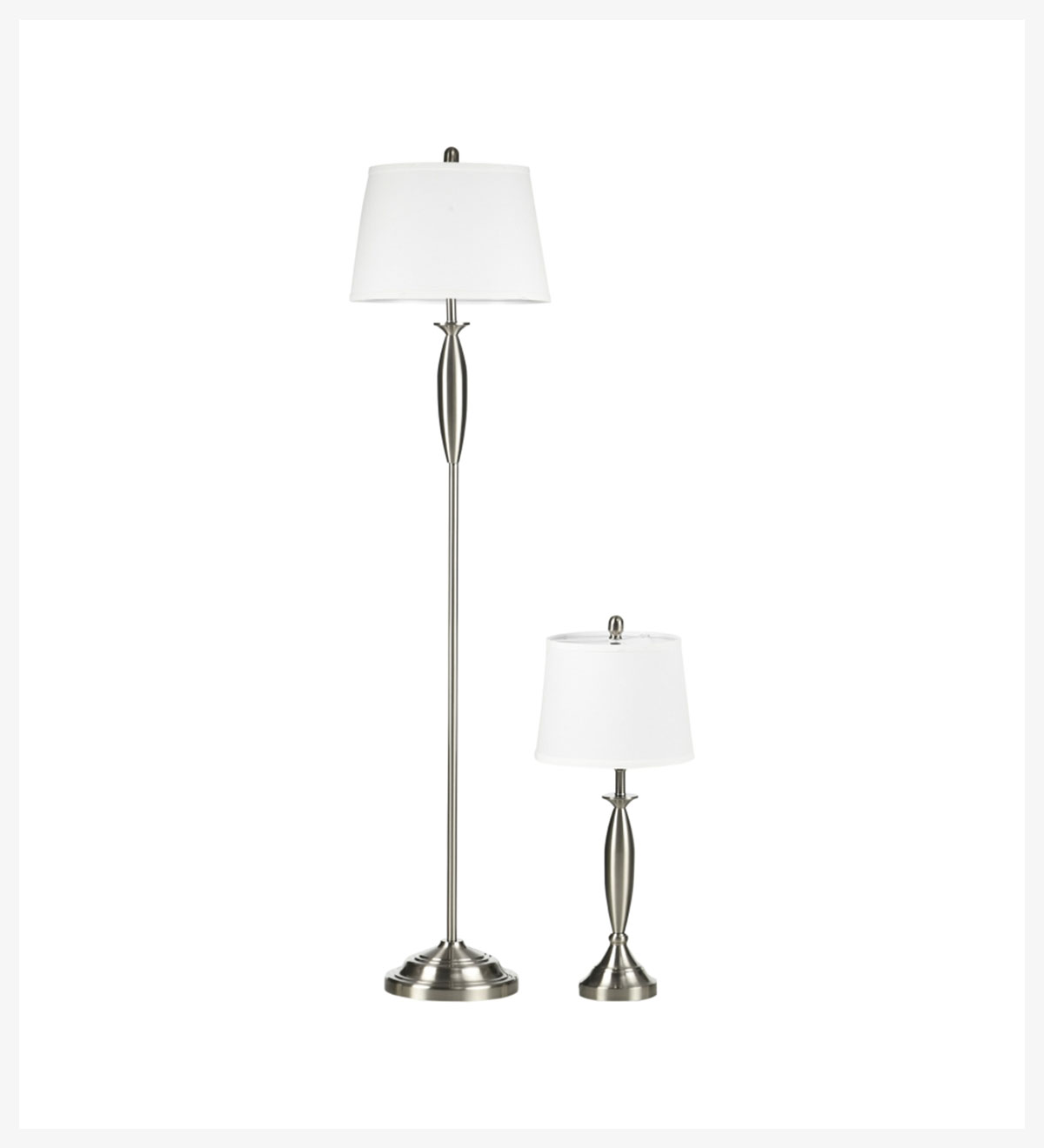 Set lampă de podea și veioză de masă