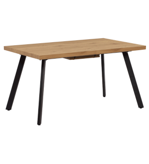 AKAIKO Masă de luat masa, pliabilă, stejar / metal, 140-180x80x75 cm