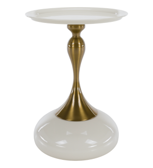 Măsuţă FEJ,alb Ivory/auriu